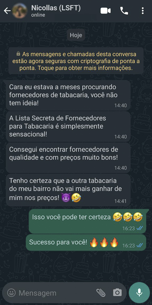 lista secreta fornecedores tabacaria depoimento 5